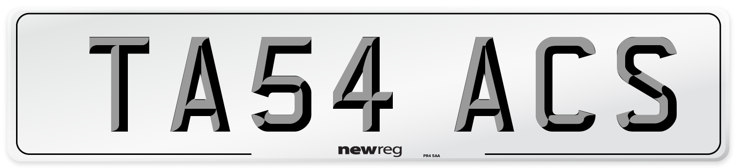 TA54 ACS Number Plate from New Reg